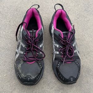 ASICS Black and Pink Women's Athletic Sneakers